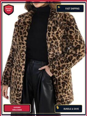 Faux Fur Coat Fuzzy Fleece Lapel Collar Longline Jacket